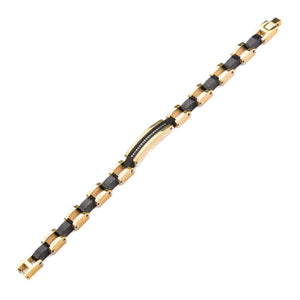Inox jewellery - Guldbelagt & Carbon - br22039g - armring.dk - Armbånd