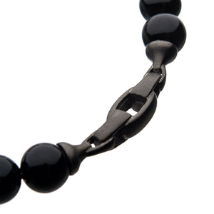 Inox jewellery - Sorte Agat Perler - br30071gn - armring.dk - Armbånd