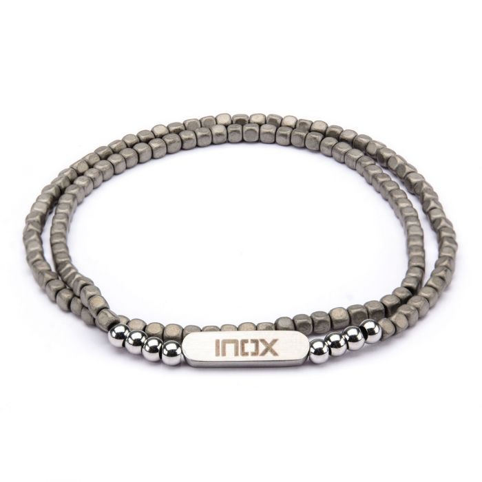 Inox jewellery - Hæmatit Terninger - br621 - armring.dk - Armbånd